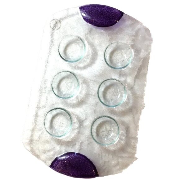 * Dansk Escargot Devil Egg Serving Six Pocket  Glass Tray - Picture 2 of 8